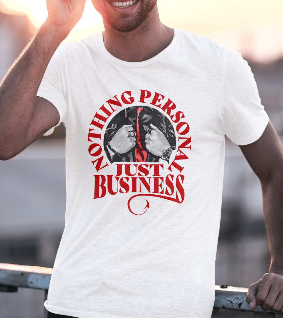 Nothing Personal Just Business Red Tie Hidden Face T-Shirt