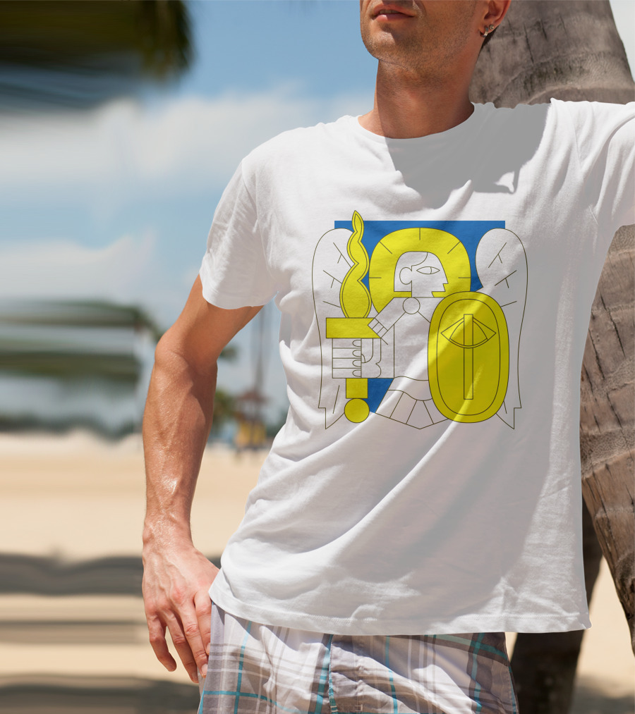 Saintjavelin Merch Kyiv Archangel Torch Shield Emblem T-Shirt