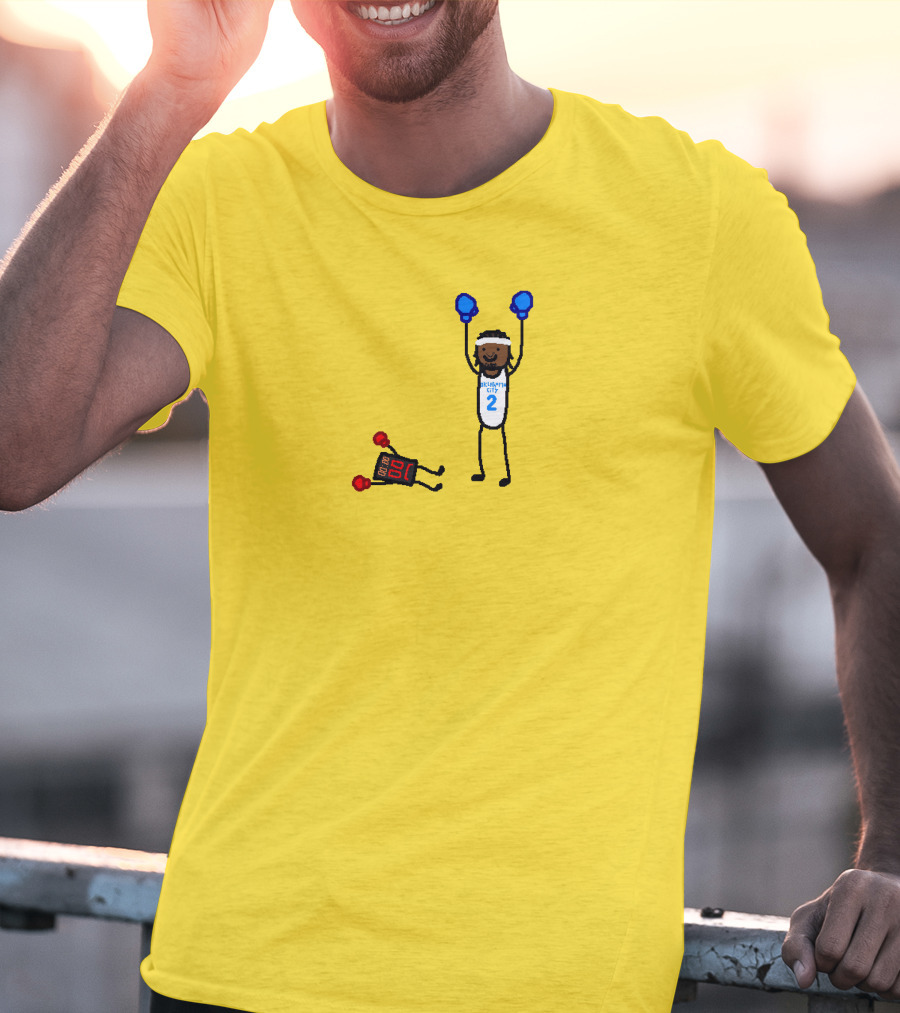 Nba Paint Sga Beat The Buzzer Stick Figures Boxing Yellow T-Shirt
