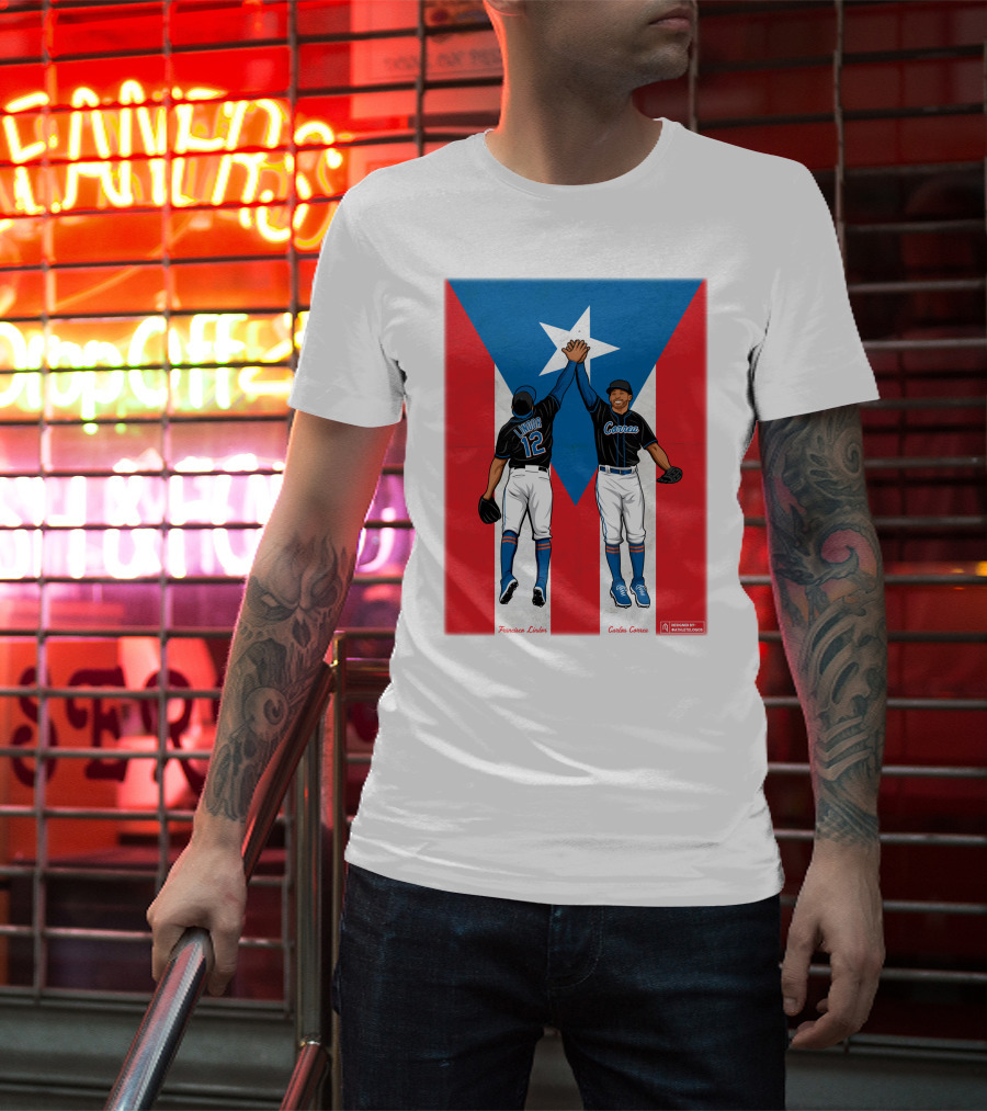 Francisco Lindor Carlos Correa Puerto Rican Baseball Unity T-Shirt