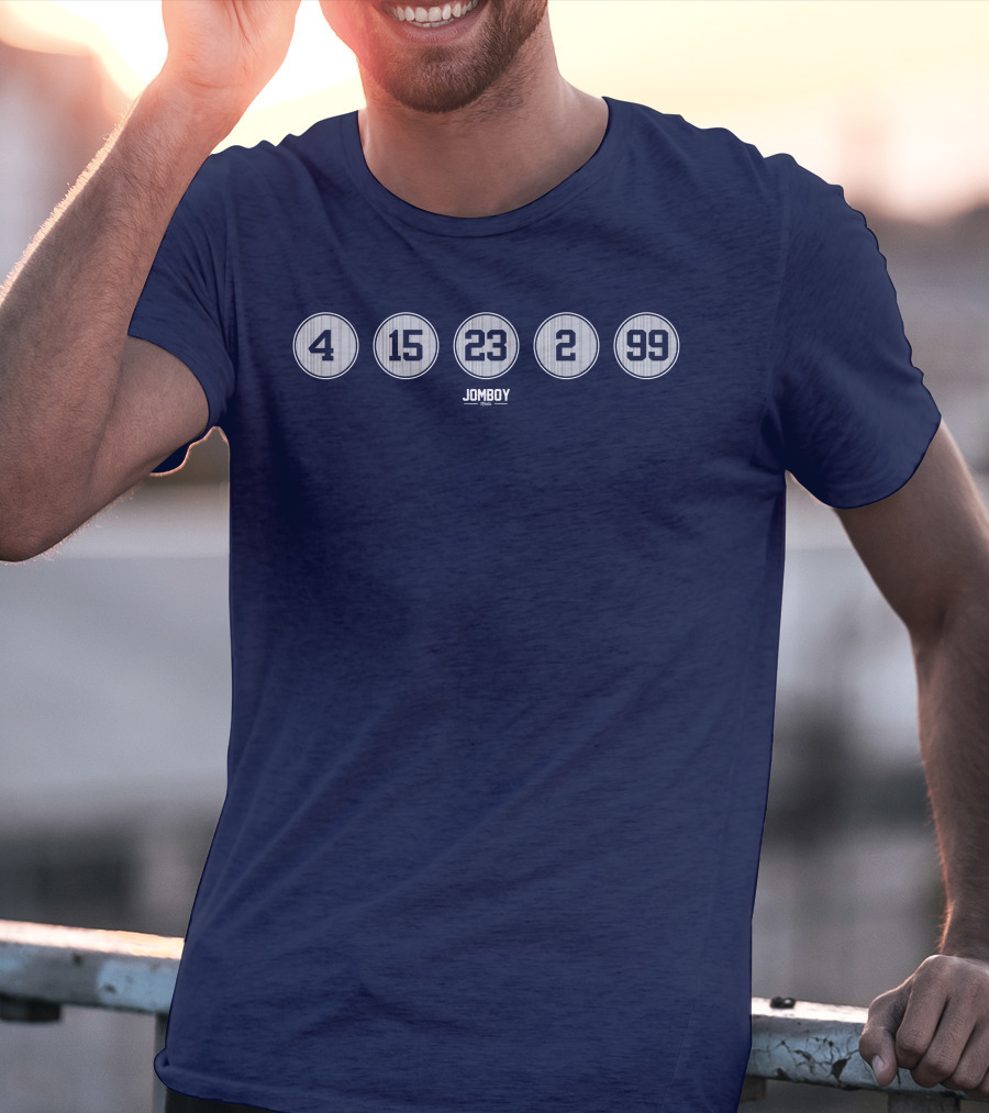 Jomboymedia 4 15 23 2 99 Yankee Numbers T-Shirt