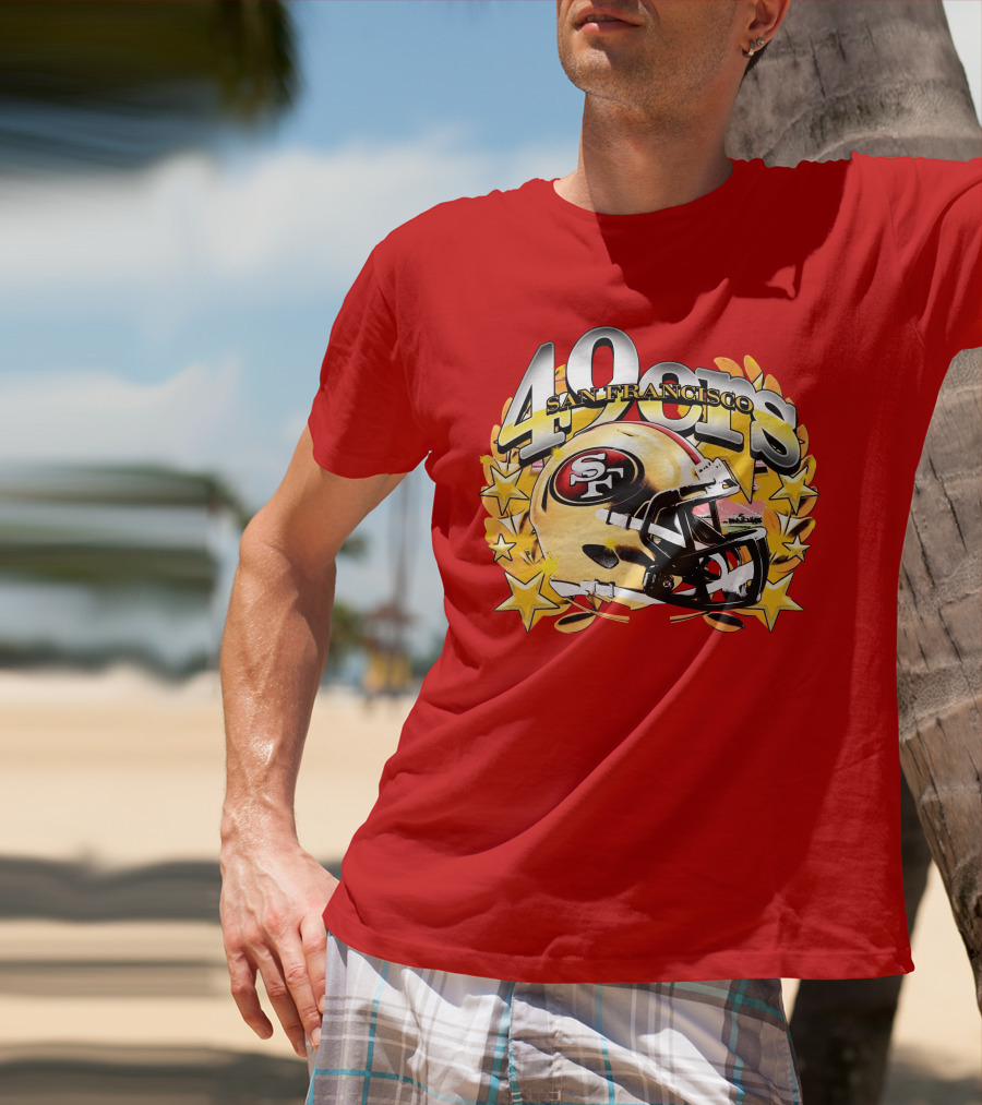 49Ers San Francisco Football Helmet Stars T-Shirt