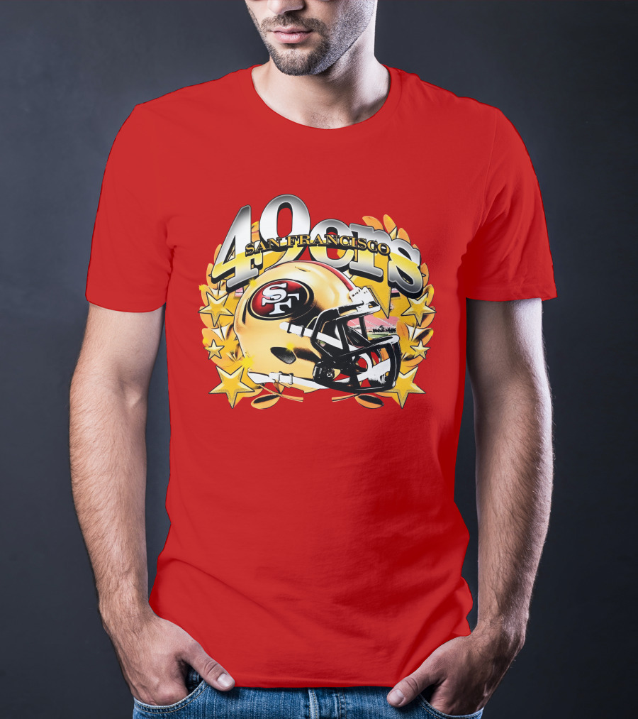 49Ers San Francisco Football Helmet Stars T-Shirt