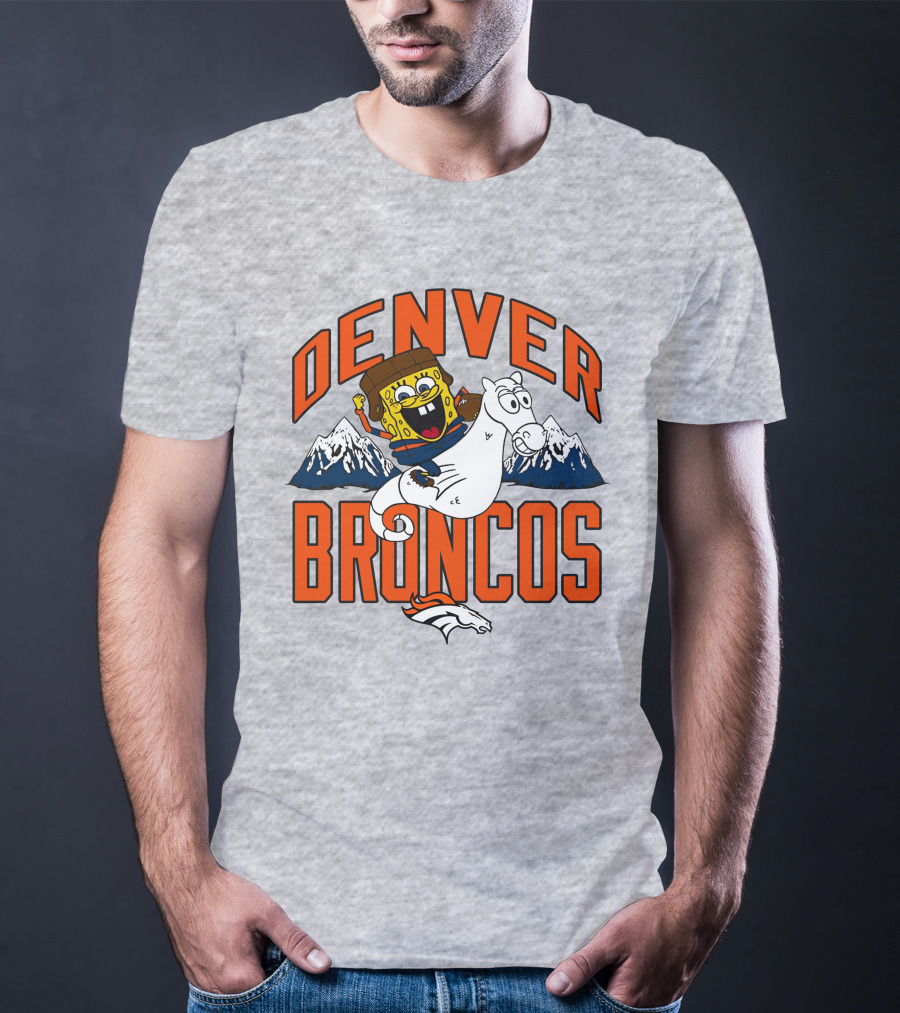 Denver Broncos Homage X Spongebob Men's Fanatics Gray Pro Shop T-Shirt