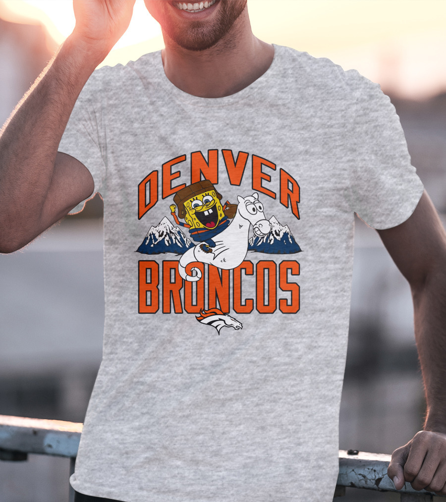 Denver Broncos Homage X Spongebob Men's Fanatics Gray Pro Shop T-Shirt