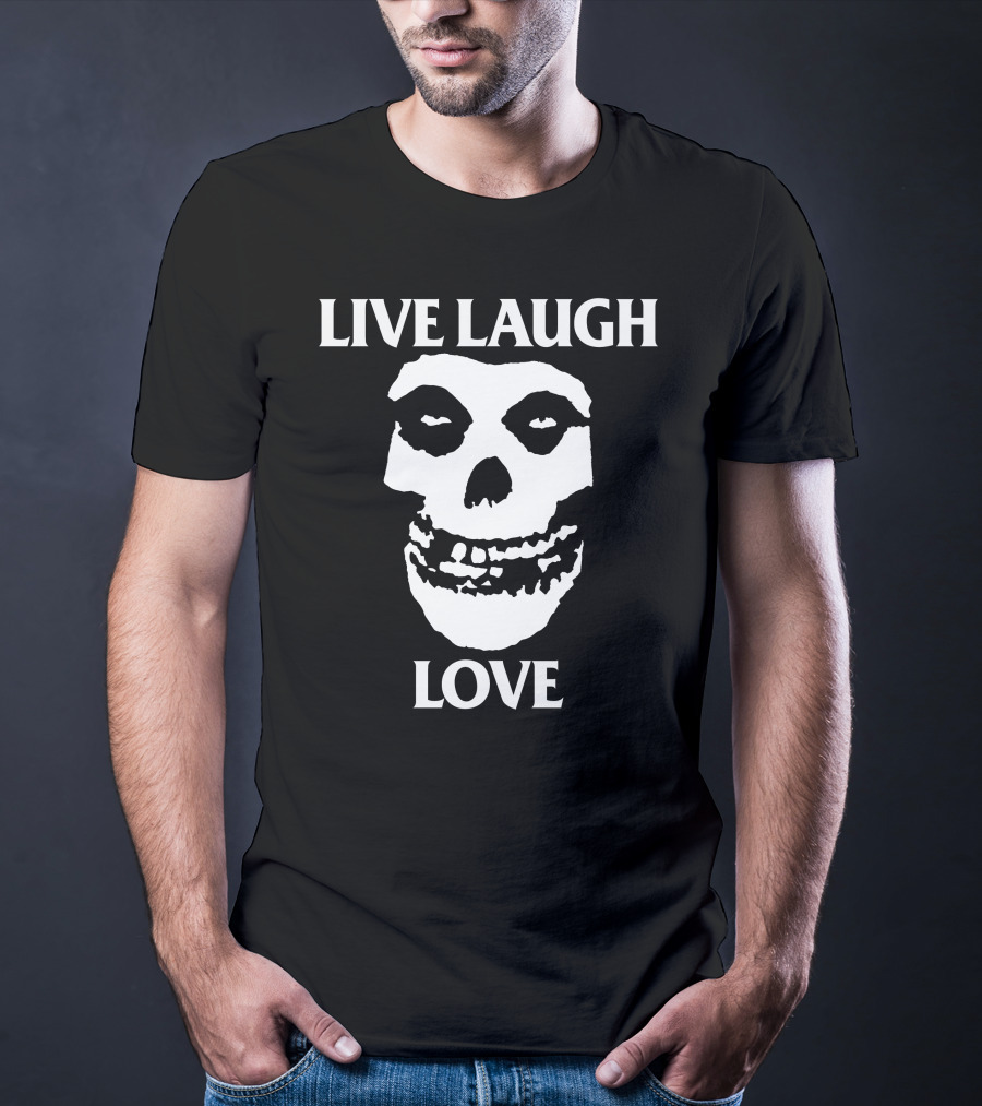 Misfits Skull Live Laugh Love Alice White T-Shirt