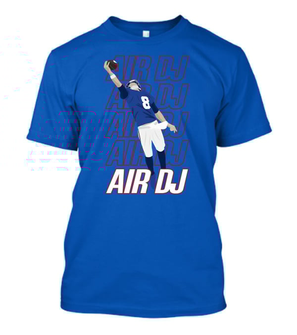 Justin Penik Jomboymedia Air DJ Football Player Number Eight Blue T-Shirt