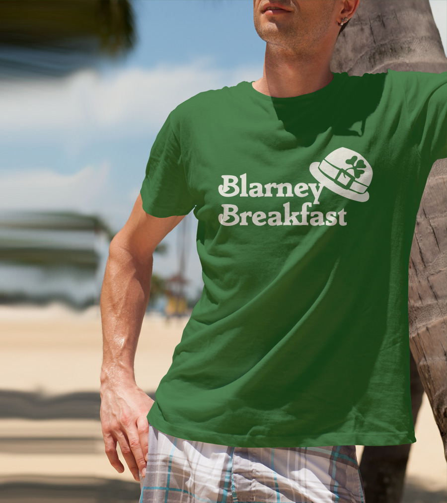 Blarney Breakfast Leprechaun Hat Shamrock Green T-Shirt