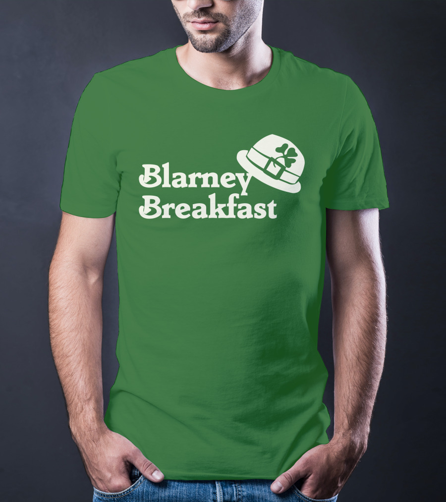 Blarney Breakfast Leprechaun Hat Shamrock Green T-Shirt