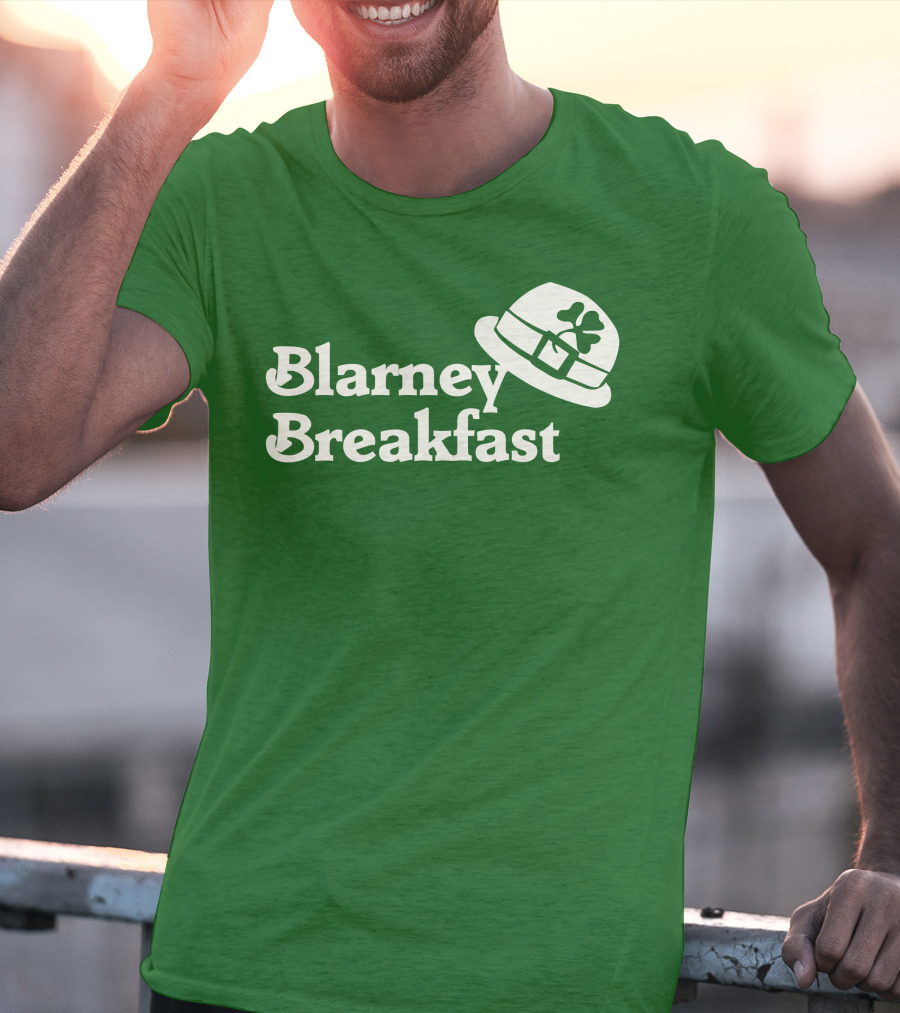 Blarney Breakfast Leprechaun Hat Shamrock Green T-Shirt