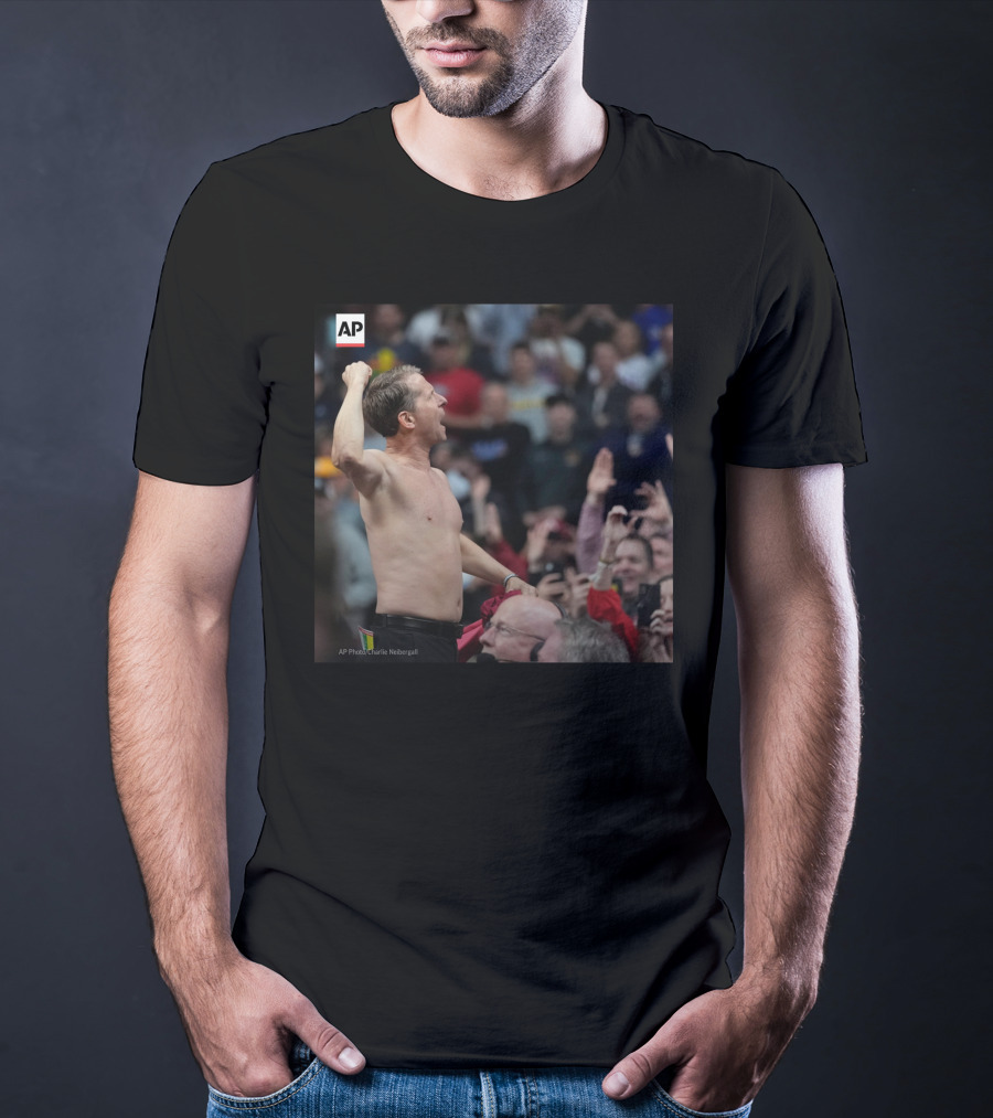 Eric Musselman Celebrates Shirtless Amid Cheering Crowd T-Shirt