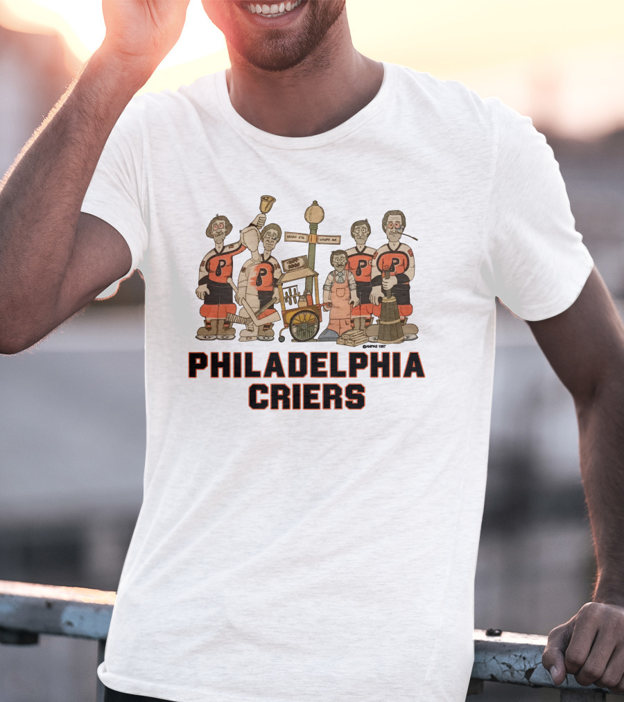 Philadelphia Criers Hockey Team Cartoon Characters With Instruments T-Shirt
