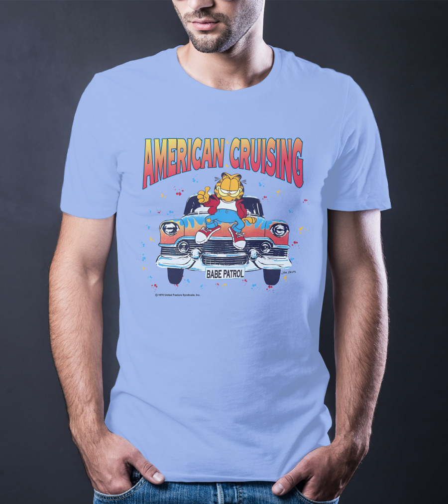 Garfield American Cruising Babe Patrol Vintage Car Vibe T-Shirt