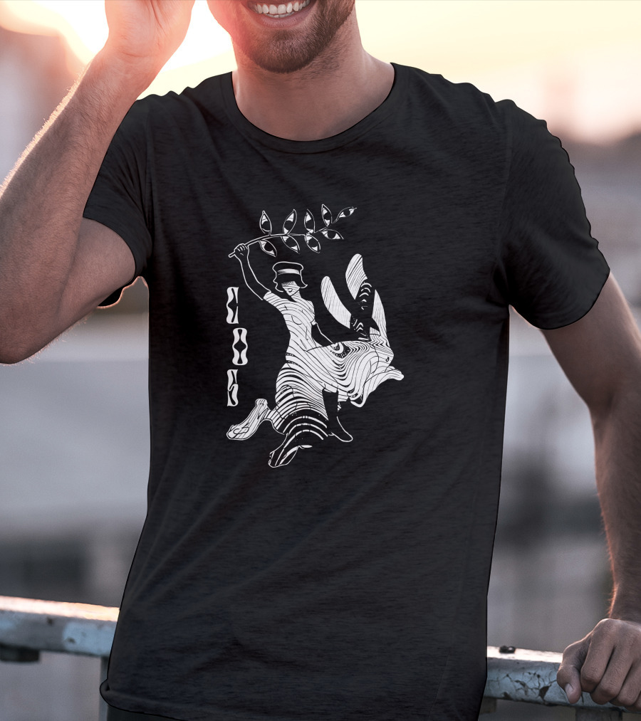 Cossylvan Cos Rider Bigcartel Merch Woman On Rabbit With Branch T-Shirt