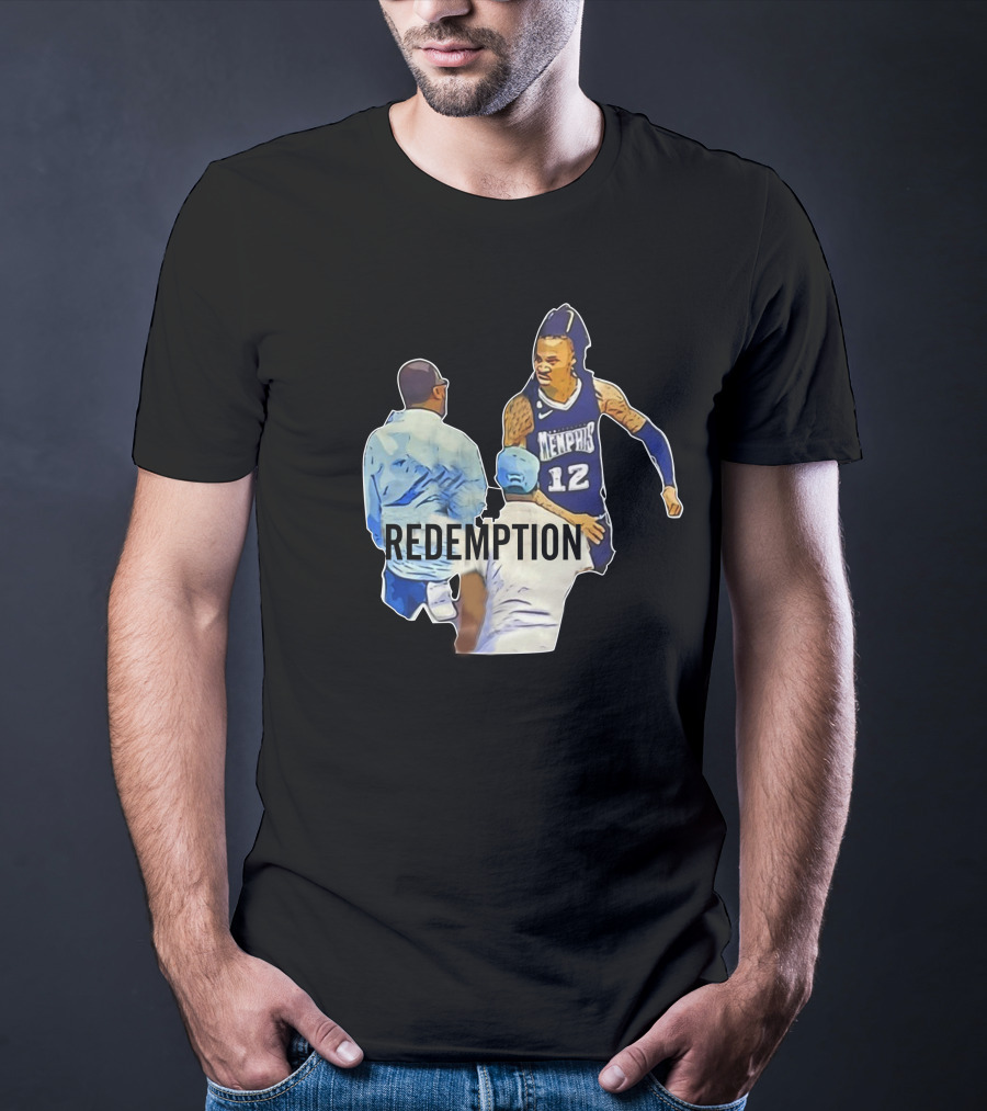 Ja Morant Dad Grizzlies Redemption Memhis Basketball Iconic Scene T-Shirt