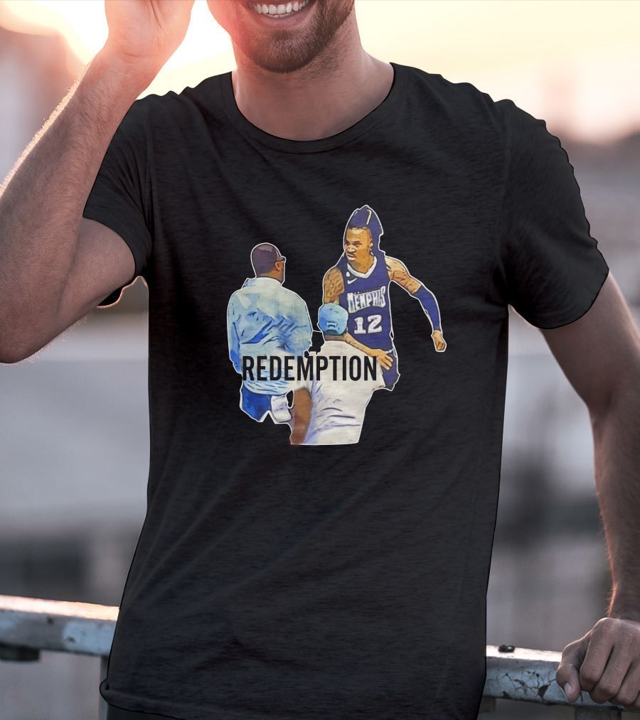 Ja Morant Dad Grizzlies Redemption Memhis Basketball Iconic Scene T-Shirt