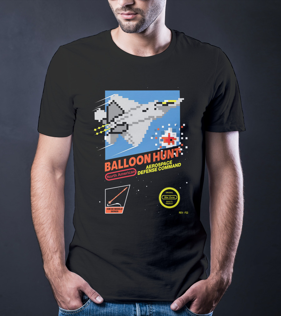 Balloon Hunt North American Aerospace Defense Command AIM-9X Missile Series REV F-22 Original War Zone Quality Product T-Shirt