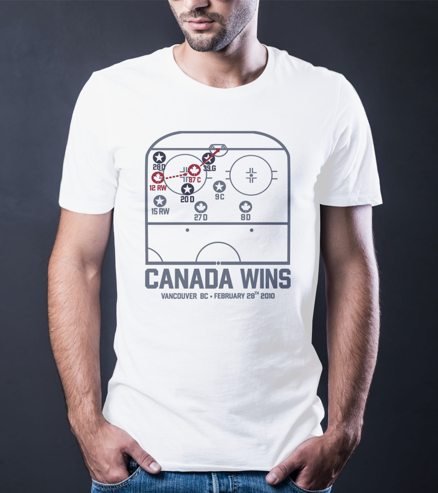 Canada Wins Vancouver BC February 28Th 2010 Hockey Rink Strategy Map T-Shirt