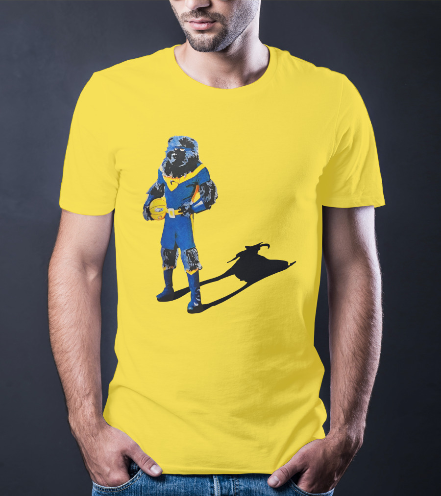 Memphis Grizzlies Bear With Superhero Goat Shadow Holding Basketball T-Shirt