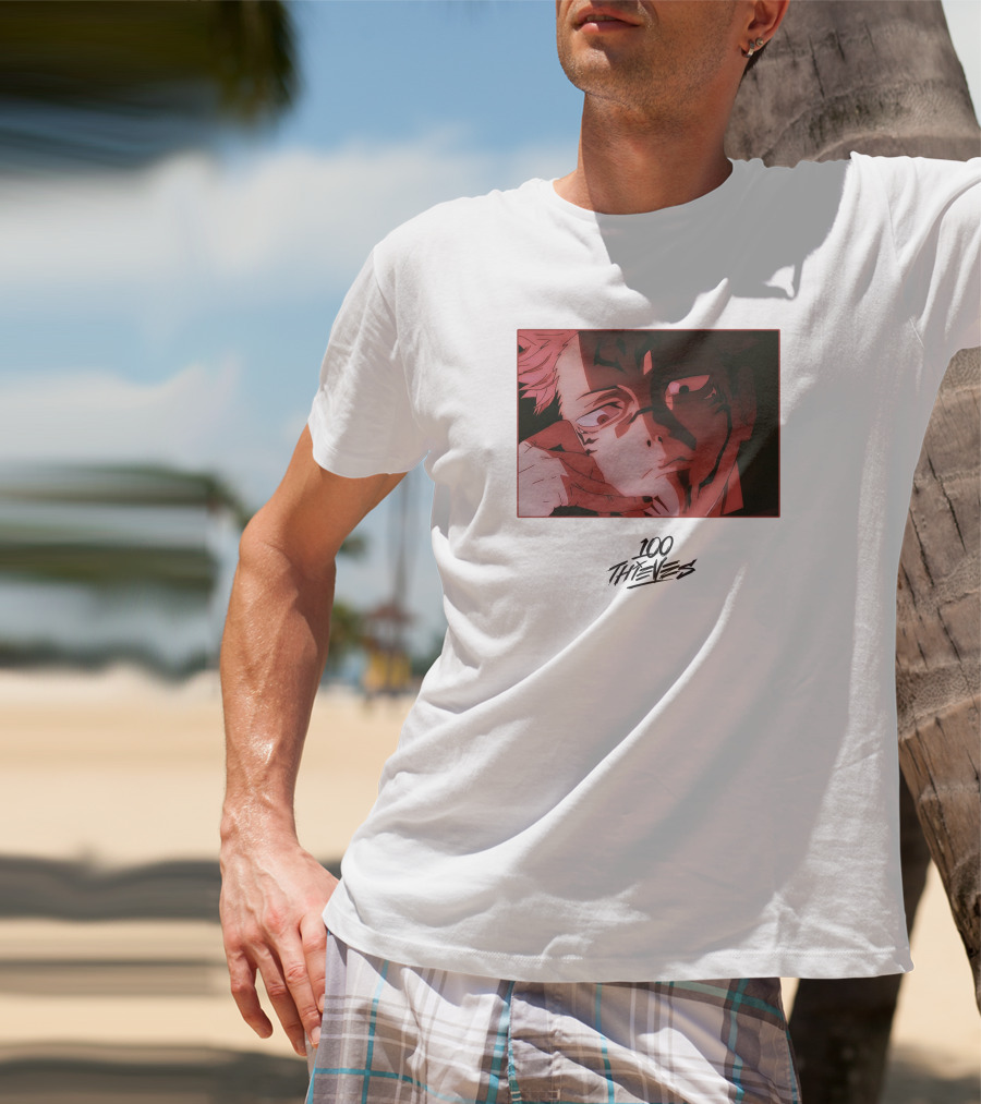 100 Thieves Sukuna Anime Character T-Shirt