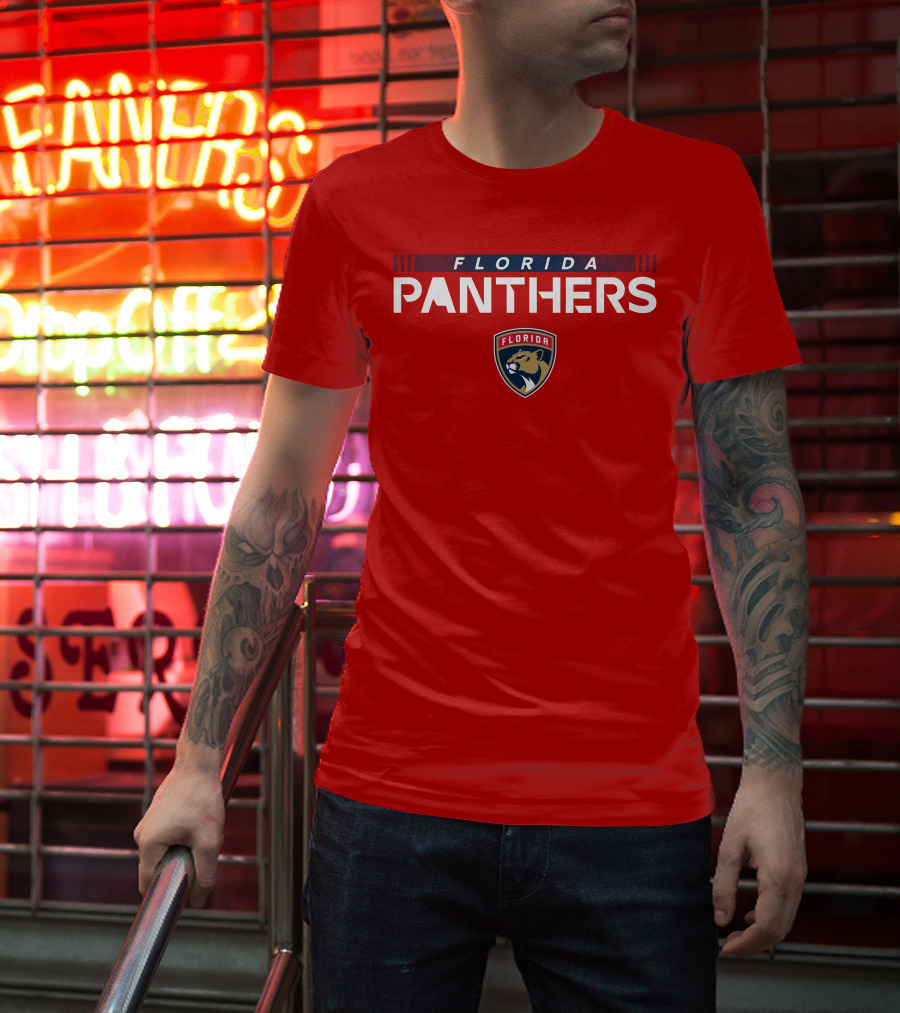 Florida Panthers Lomberg Logo Red T-Shirt
