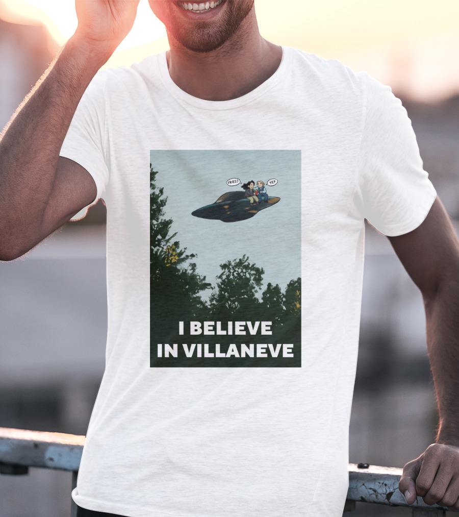 I Believe In Villaneve Trees UFO Scully Mulder Speech Bubbles T-Shirt