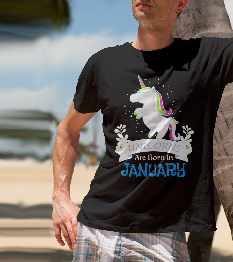 Christmas Unicorns Are Born In January T-Shirt