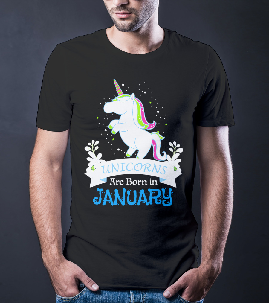Christmas Unicorns Are Born In January T-Shirt