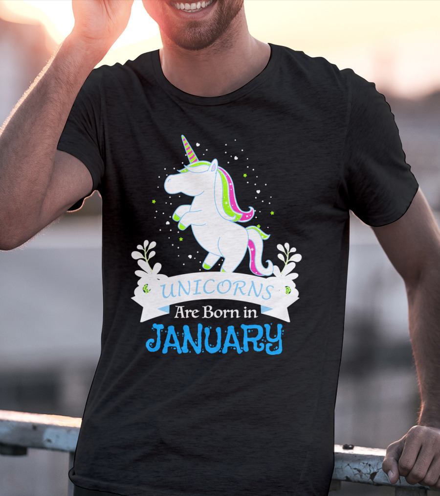 Christmas Unicorns Are Born In January T-Shirt