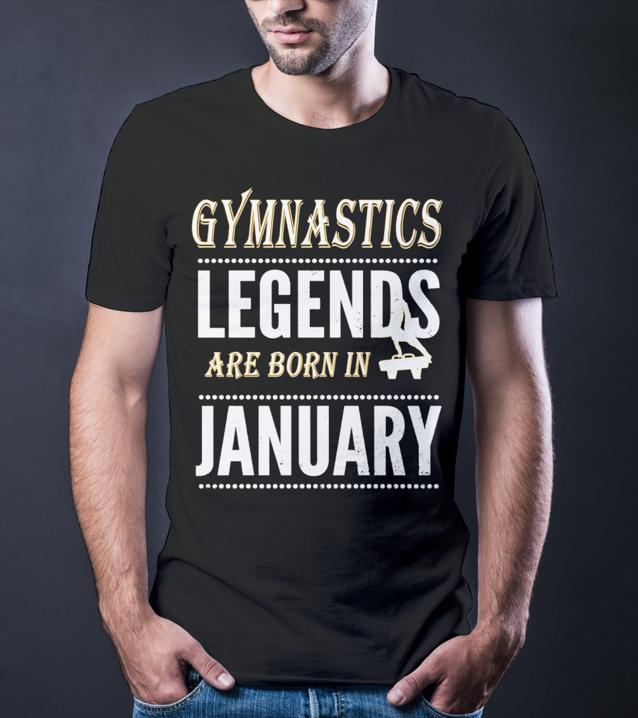 Gymnastics Legends Born In January With Balance Beam T-Shirt