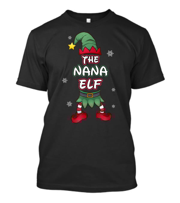 The Nana Elf Christmas Pajamas Pjs Matching Family Group Holiday T-Shirt