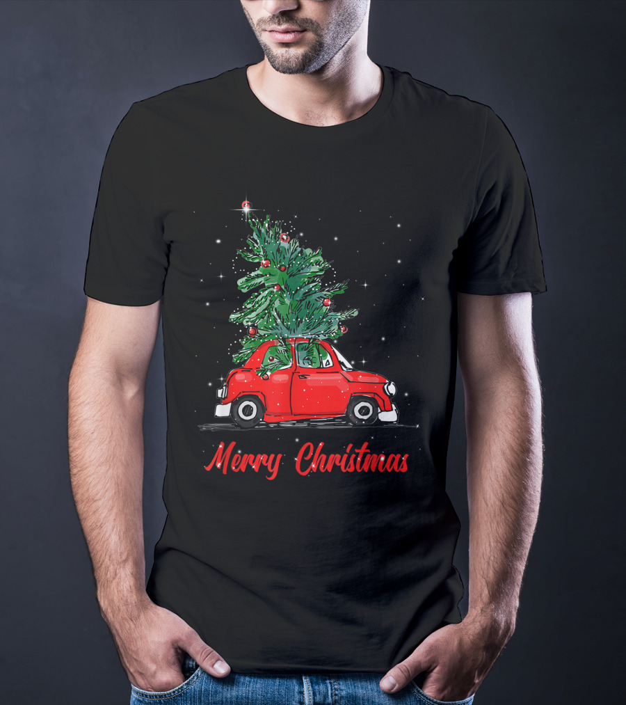 Merry Christmas Red Truck With Christmas Tree Pajama Gifts T-Shirt