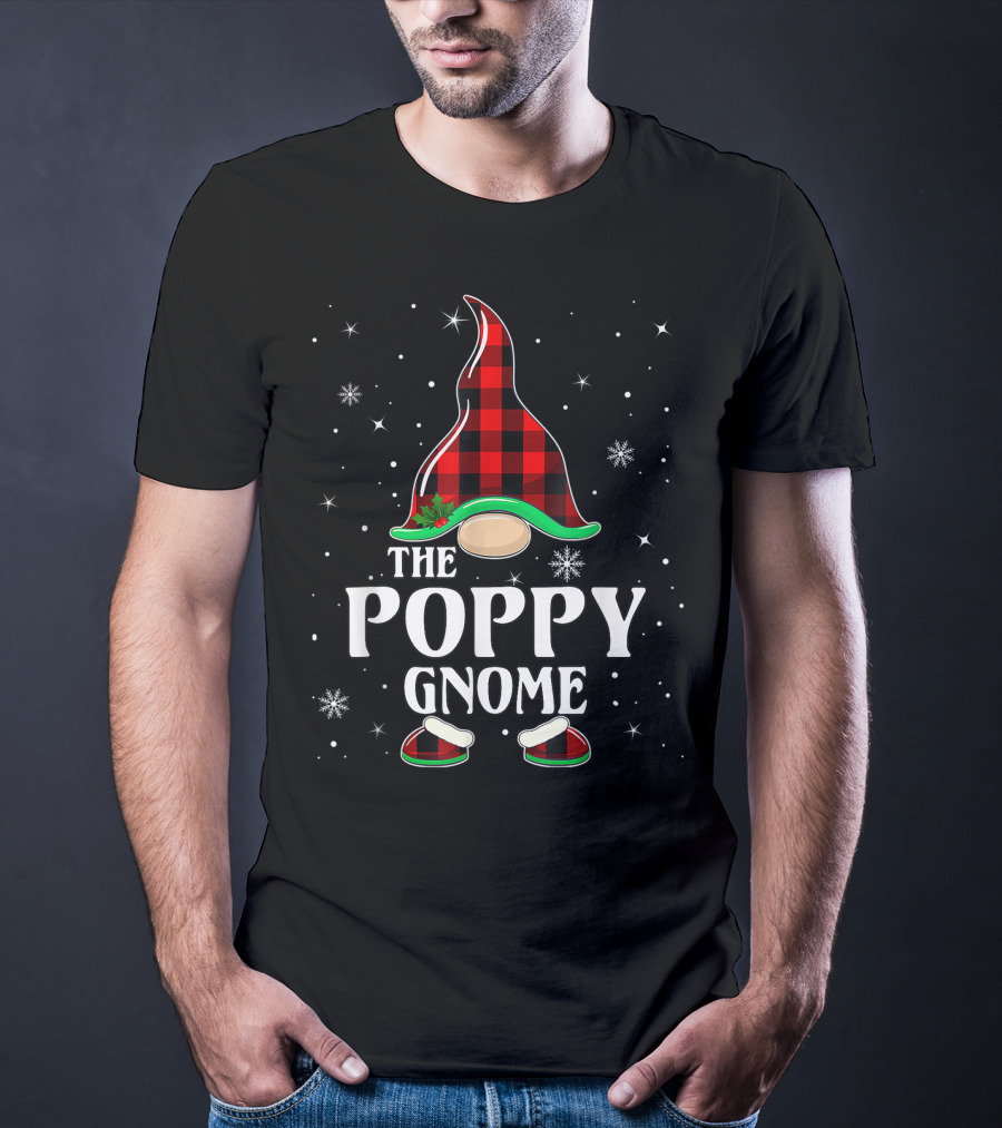 The Poppy Gnome Buffalo Plaid Christmas T-Shirt