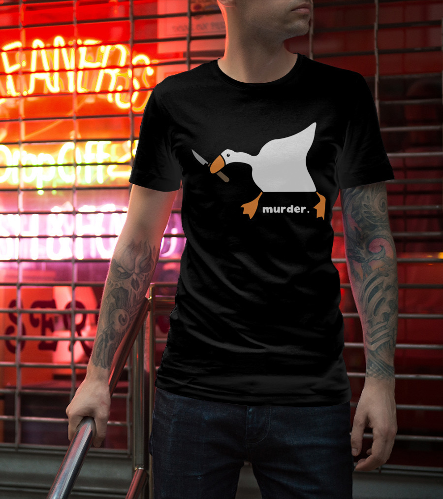 Murder Goose With Knife Funny T-Shirt