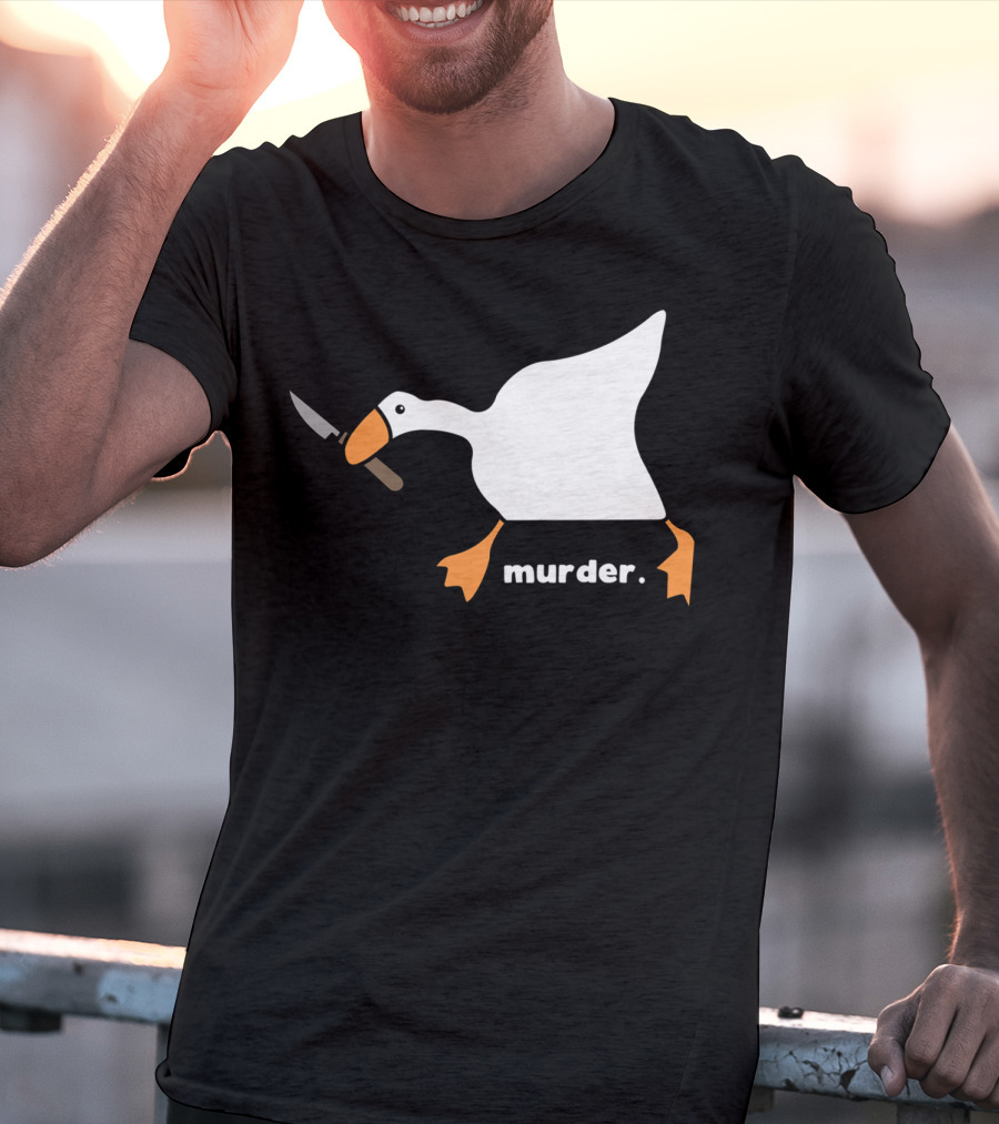 Murder Goose With Knife Funny T-Shirt
