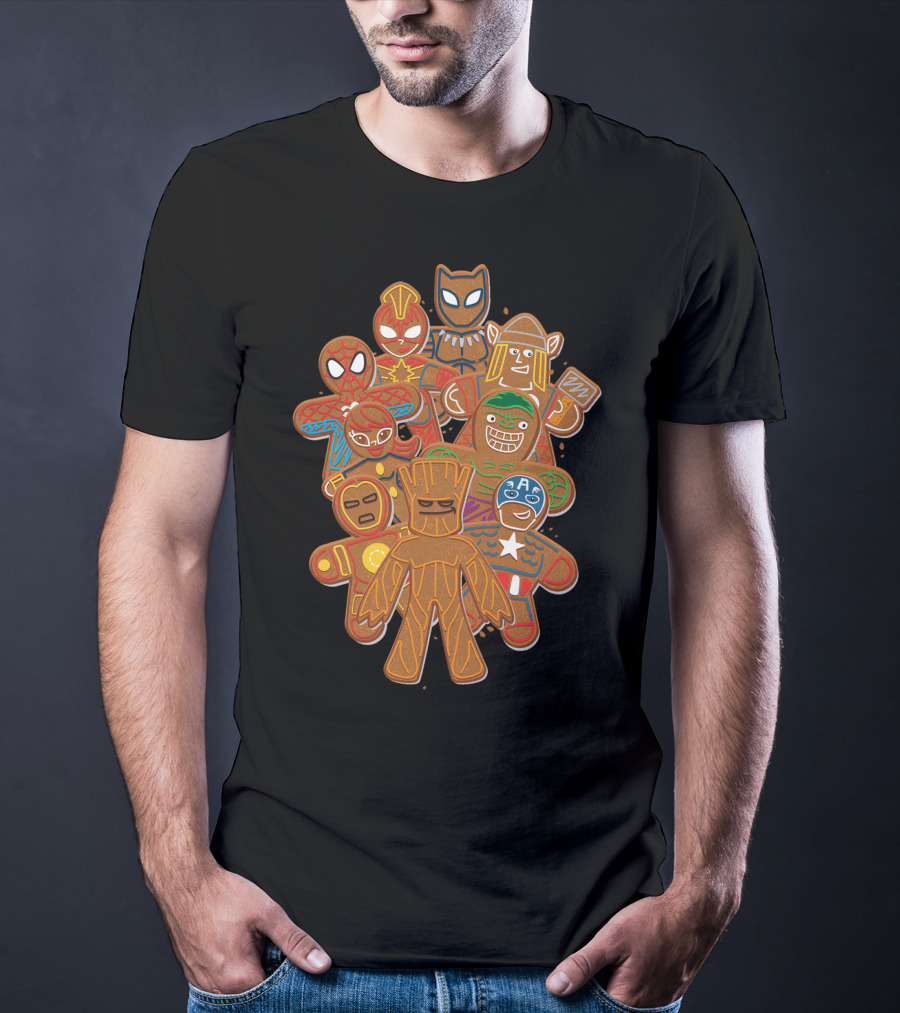 Marvel Avengers Gingerbread Cookies Heroes Collection T-Shirt