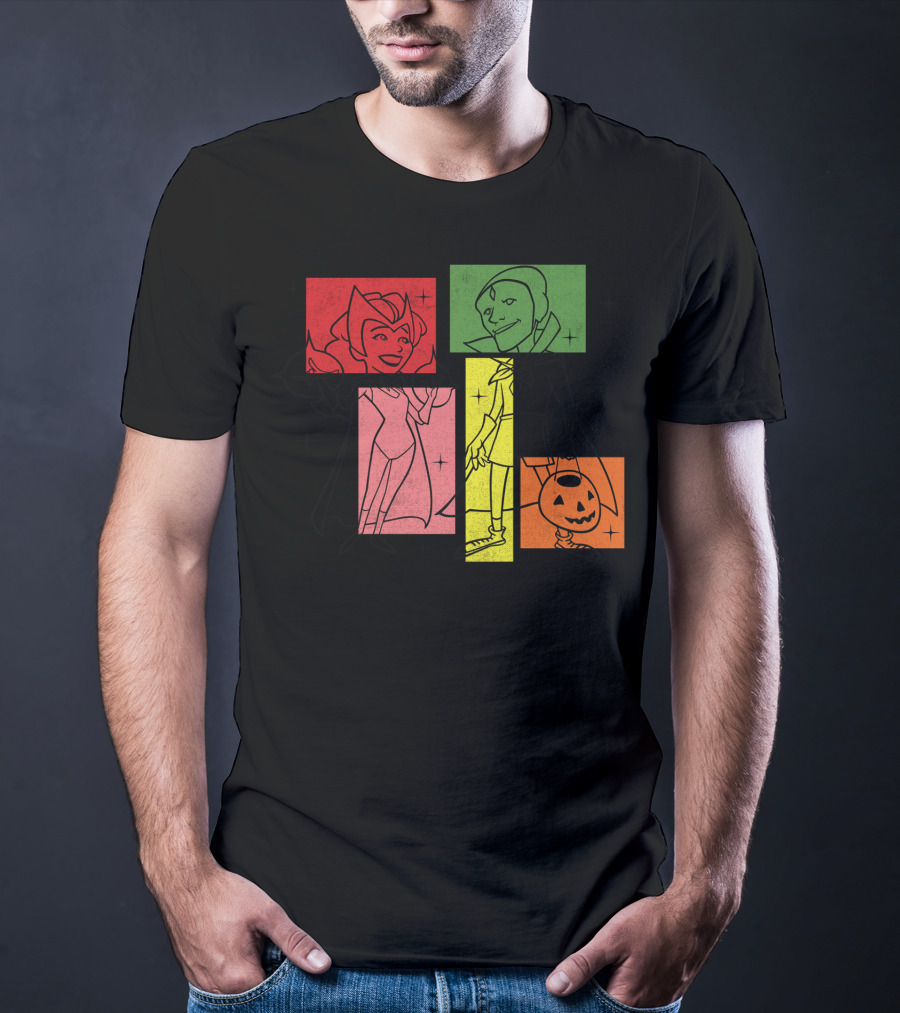 Marvel WandaVision Wanda Vision 50s Halloween Retro Style Characters T-Shirt