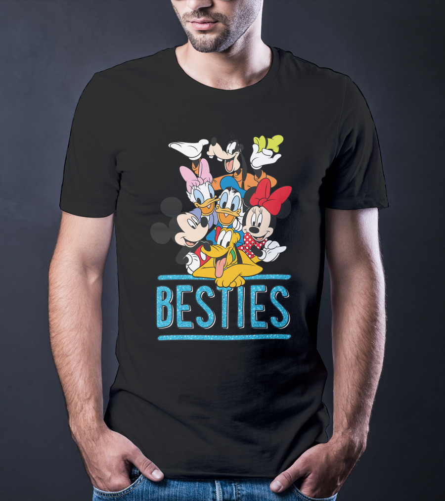Disney Besties Mickey Minnie Donald Daisy Goofy Pluto T-Shirt