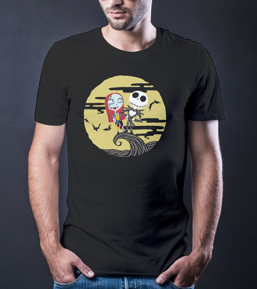Disney Jack And Sally Moment Halloween Moon Scene T-Shirt