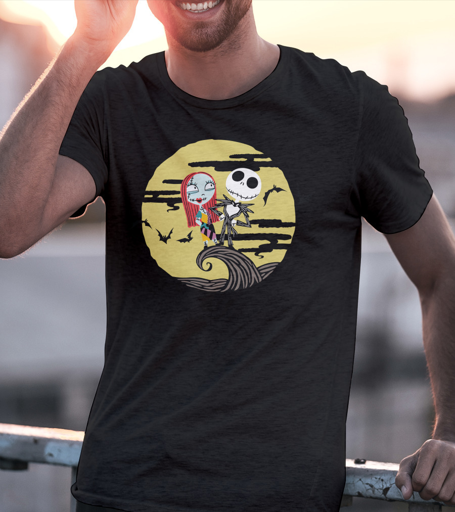Disney Jack And Sally Moment Halloween Moon Scene T-Shirt
