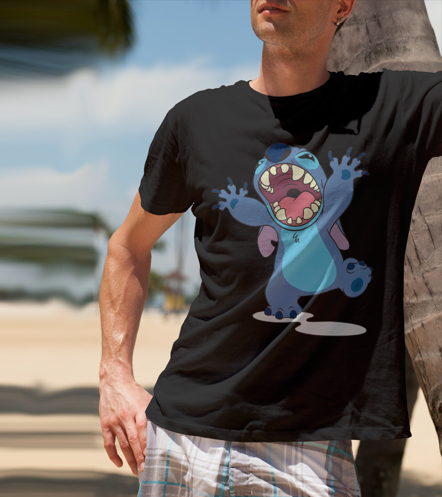 Disney Lilo And Stitch Energetic Roar Character Image T-Shirt