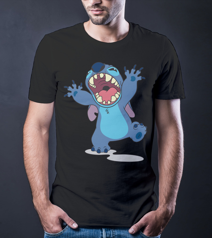 Disney Lilo And Stitch Energetic Roar Character Image T-Shirt
