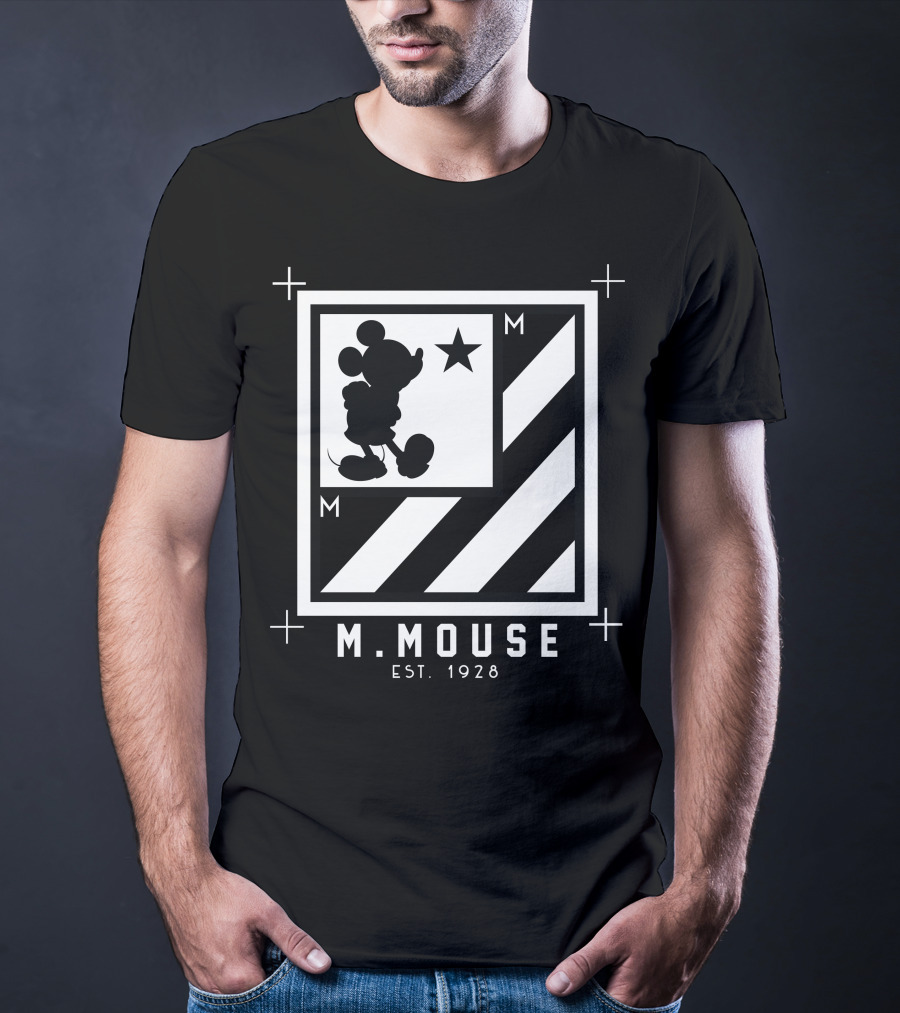 Mickey Mouse M.MOUSE Est. 1928 Star Stripes Box T-Shirt