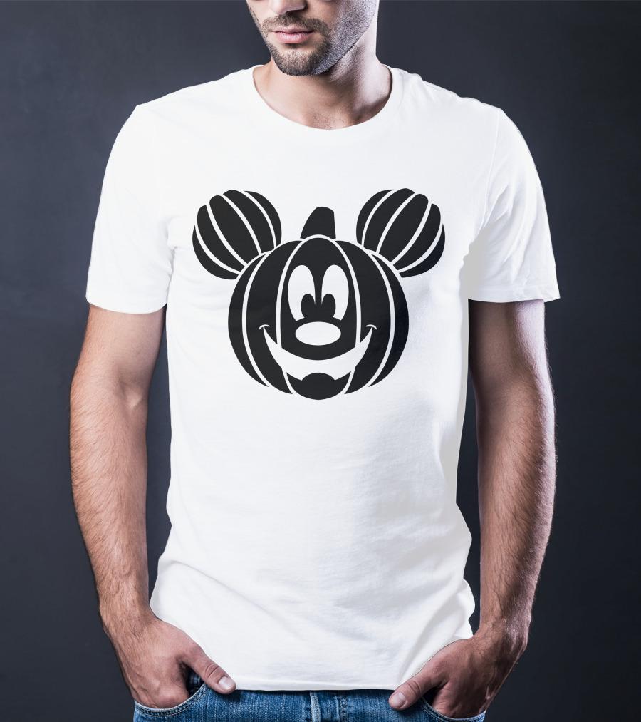 Disney Mickey Mouse Halloween Pumpkin Face T-Shirt