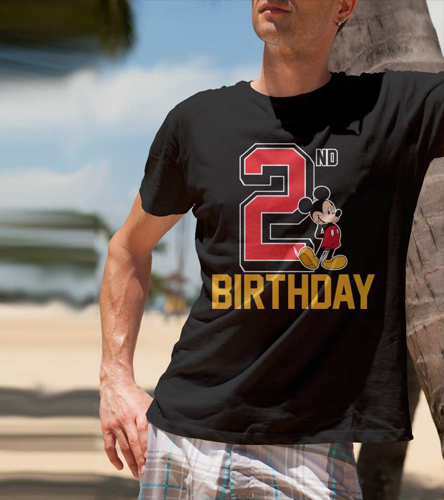 Mickey Mouse 2nd Birthday Celebration With Disney Themes T-Shirt