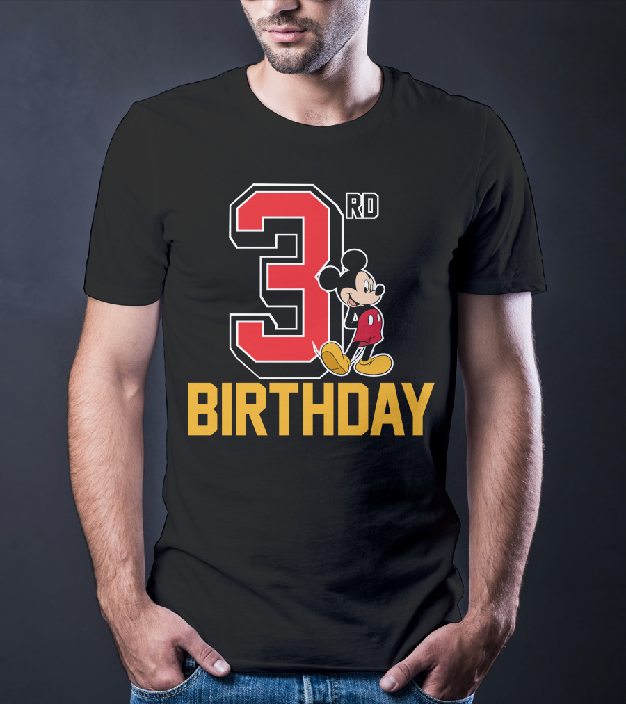 Mickey Mouse 3rd Birthday Celebration With Disney Style And Classic T-Shirt