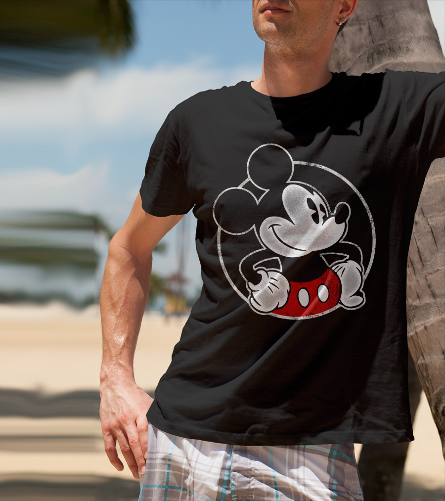 Disney Mickey Mouse Classic Retro Circle T-Shirt