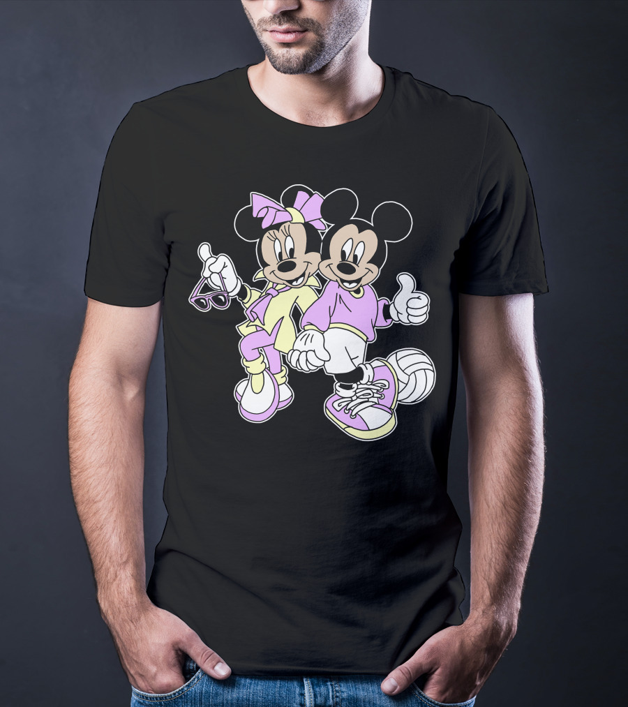 Disney Mickey Mouse Minnie Mouse 80s Fashion T-Shirt