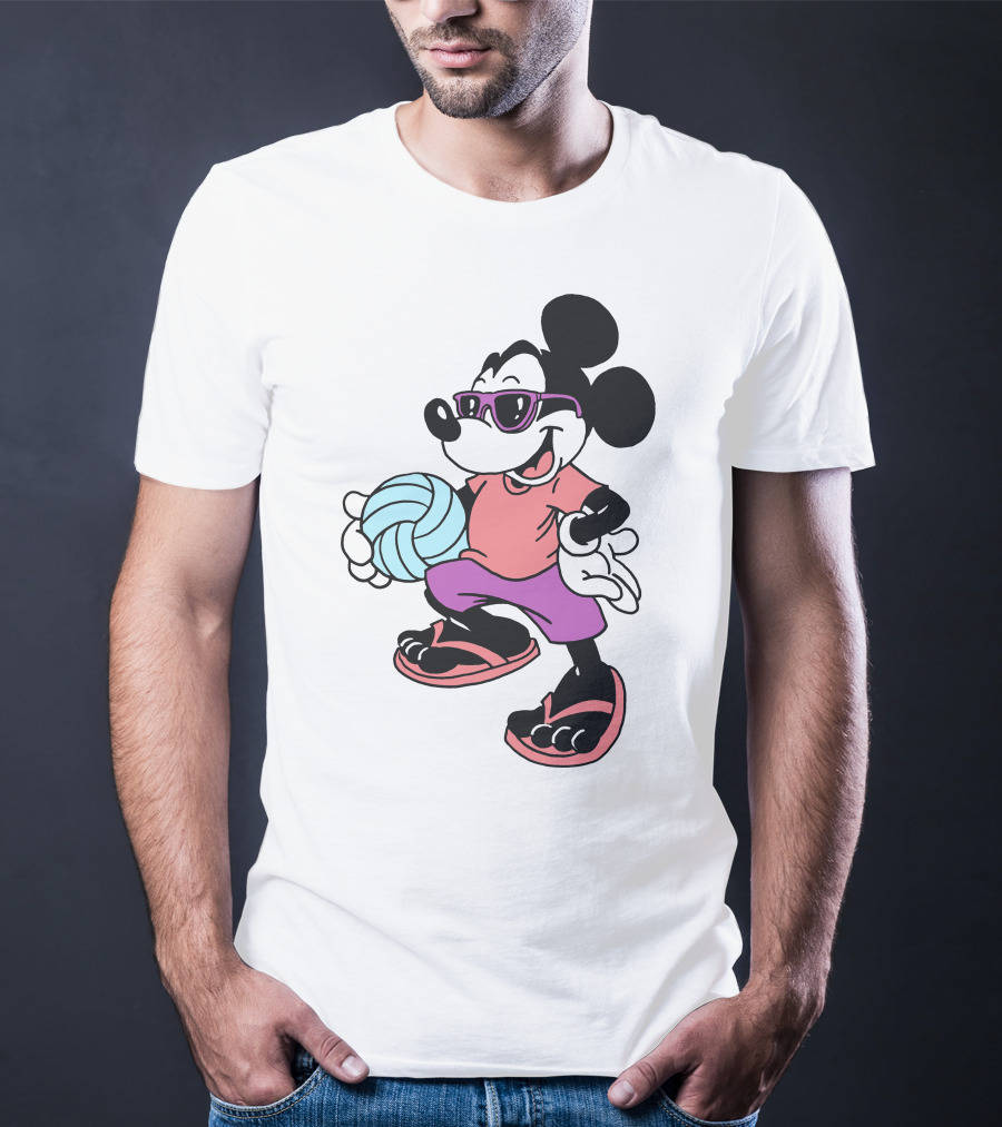 Disney Mickey Mouse Sunglasses Volleyball Playa Vibes T-Shirt