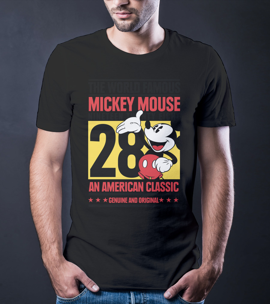 The World Famous Mickey Mouse Nineteen Twenty Eight 28 An American Classic Genuine And Original T-Shirt